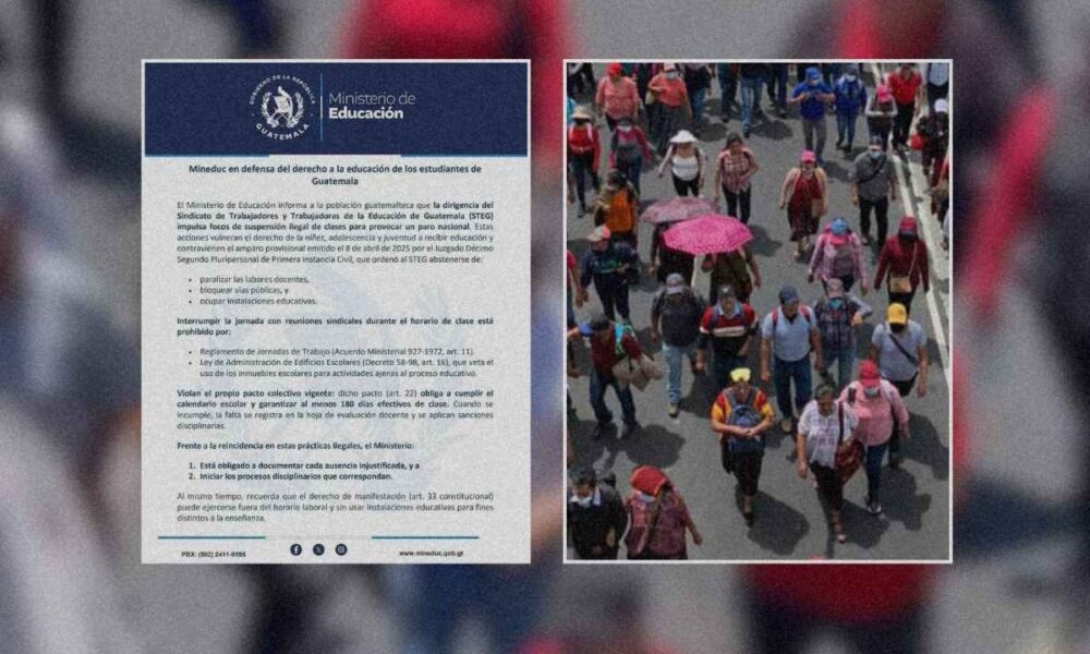 Docentes dividen opiniones por llamado del STEG MINEDUC denuncia intento de paro ilegal