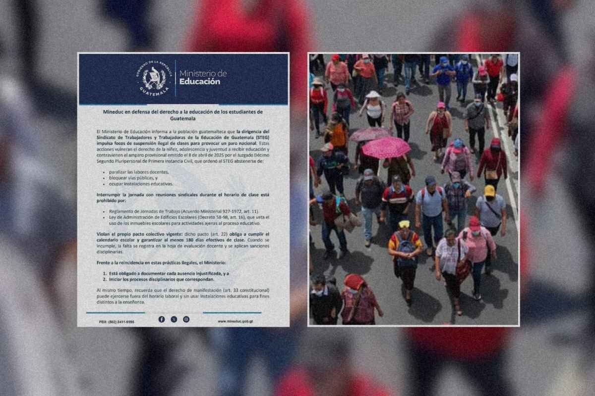 Docentes dividen opiniones por llamado del STEG MINEDUC denuncia intento de paro ilegal