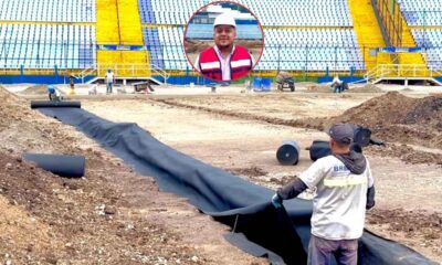 Drenaje francés avanza en el Doroteo Guamuch Flores gramilla híbrida será el siguiente paso