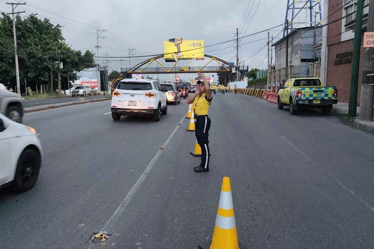 Cierre parcial en paso a desnivel Don Justo afecta tránsito hacia San José Pinula