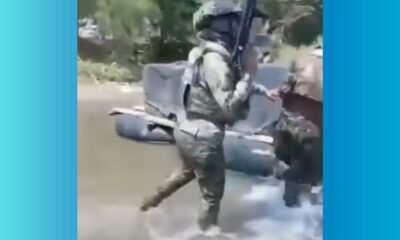 Operativo en la frontera sur Marina de México confronta a presuntos traficantes de gasolina en el Suchiate