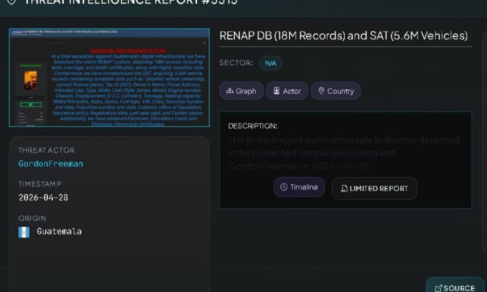 Posible ciberataque pone en alerta a Renap y SAT en Guatemala