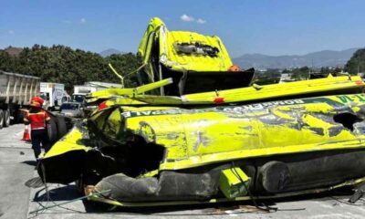 Bomberos sufren accidente tras atender incendio en ruta de carretera a El Salvador a Villa Canales