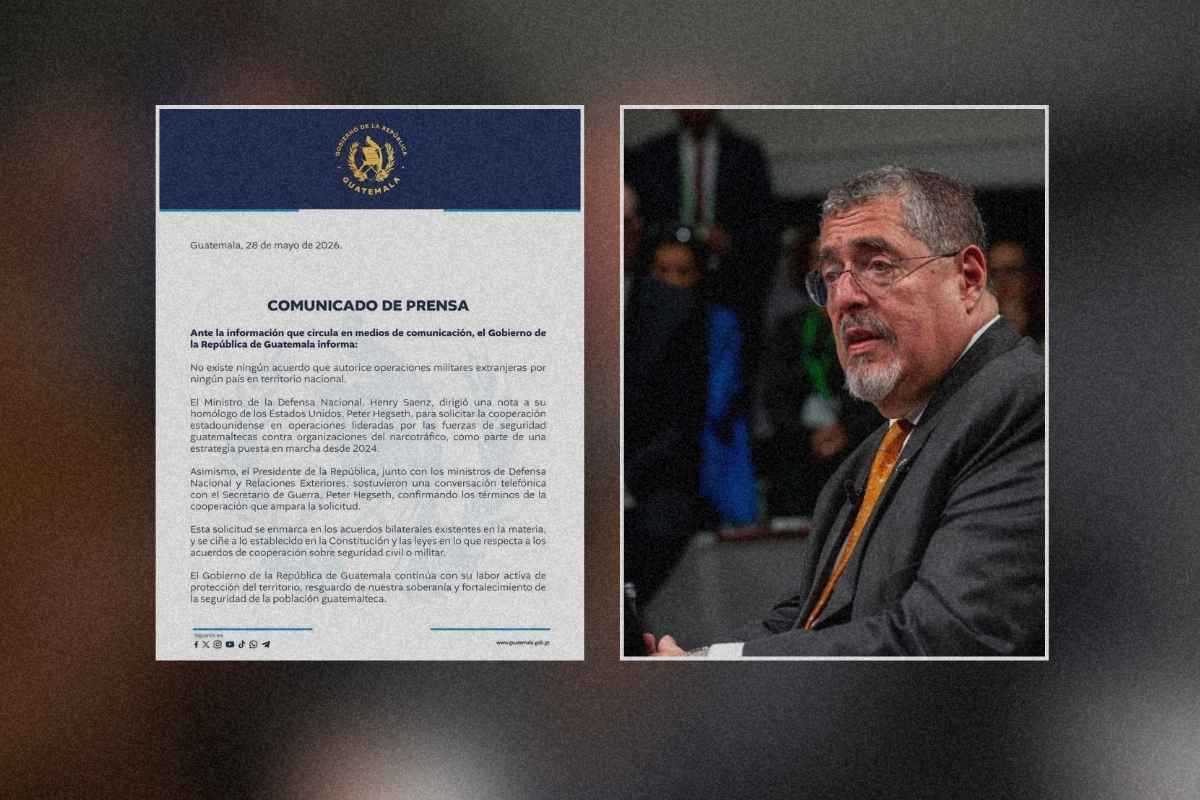 Gobierno de Guatemala descarta acuerdo para permitir operaciones militares extranjeras y aclara alcance de cooperación con EE. UU.