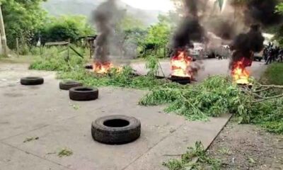Bloqueo paraliza la RN-7E en El Estor