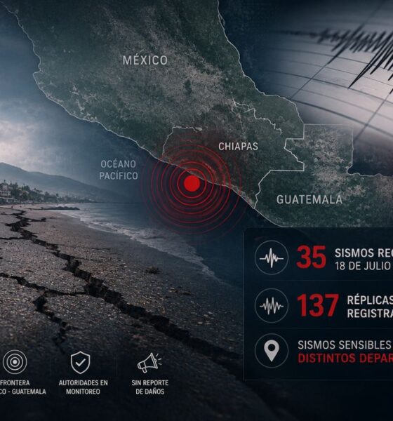 Fuerte sismo sacude la frontera sur de México y Guatemala: más de 35 réplicas perceptibles