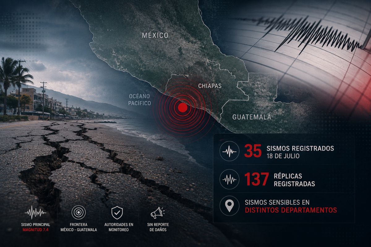 Fuerte sismo sacude la frontera sur de México y Guatemala: más de 35 réplicas perceptibles