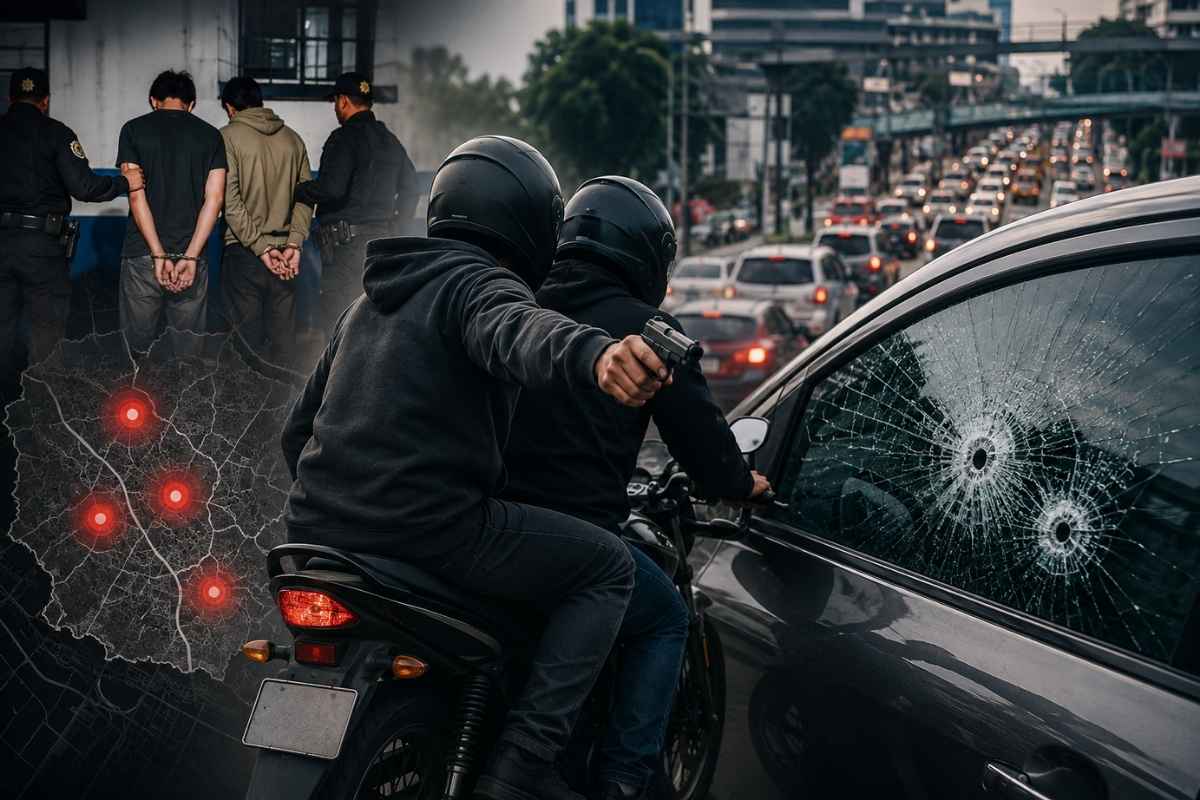 Asaltantes en moto disparan durante robos y ponen en alerta a cuatro zonas de la capital