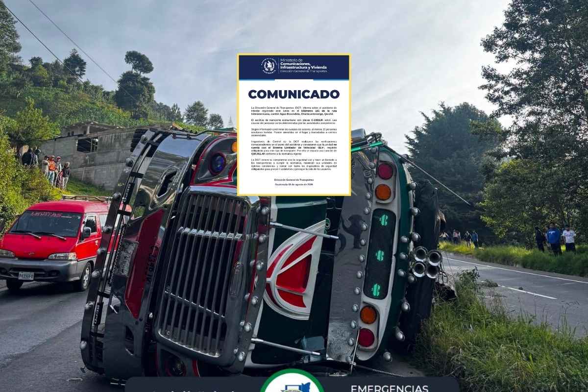 Bus sin limitador de velocidad recibe multa tras accidente en Quiché