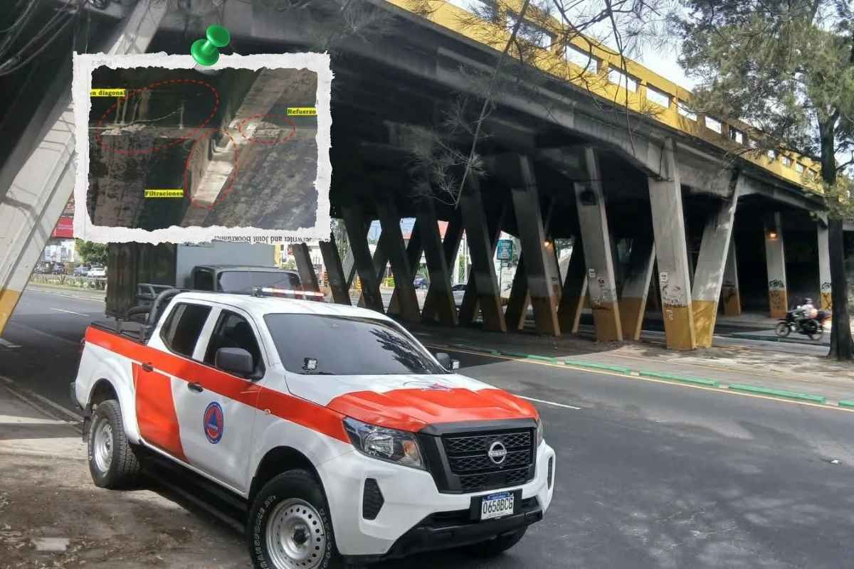 Conred advierte daño severo en unión estructural de puente del Periférico