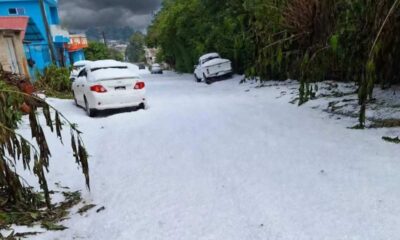 Tormenta de granizo cubre de blanco el occidente de Guatemala