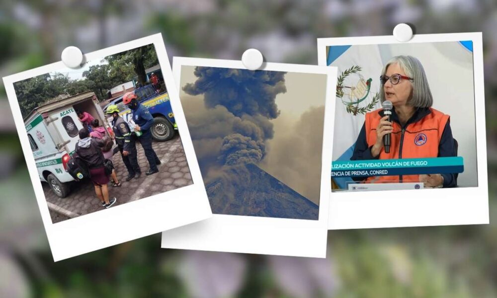 Volcán de Fuego mantiene actividad crítica más de 1,400 personas siguen en albergues y continúa la evacuación, actualiza Insivumeh y Conred