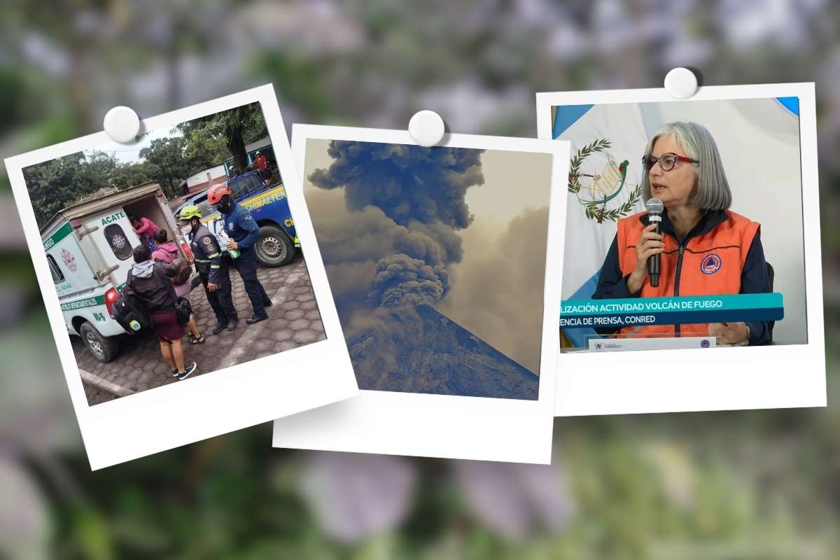 Volcán de Fuego mantiene actividad crítica más de 1,400 personas siguen en albergues y continúa la evacuación, actualiza Insivumeh y Conred