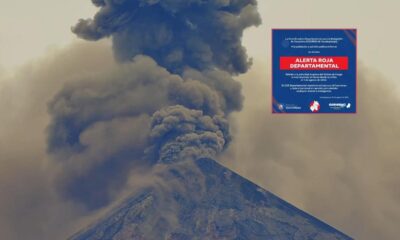 Volcán de Fuego obliga a elevar la alerta en tres departamentos de Guatemala