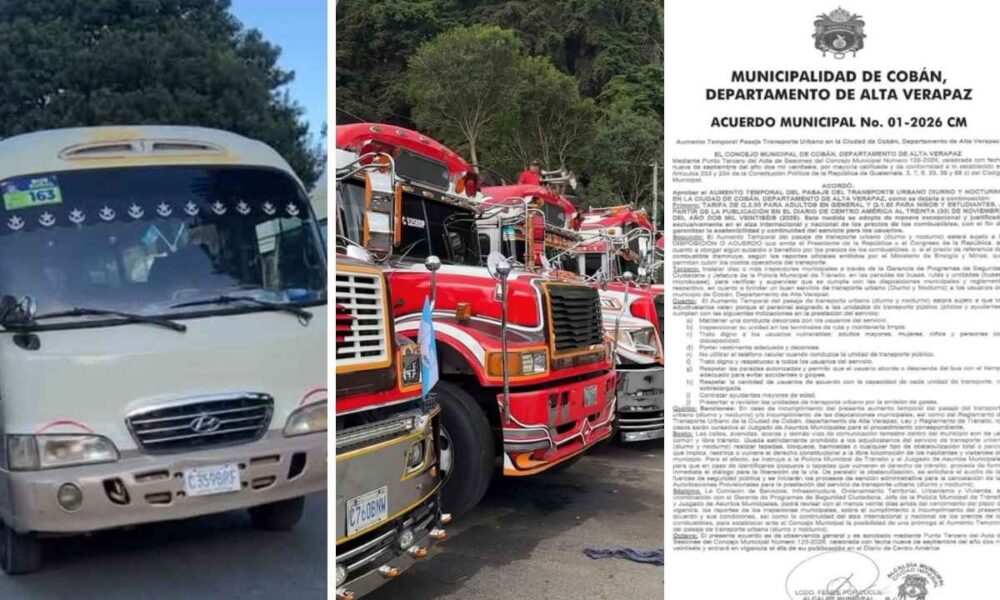 Crisis en transporte público Cobán eleva pasaje y buses sanjuaneros van a paro