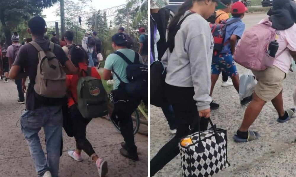 Migrantes hondureños ingresan a Guatemala