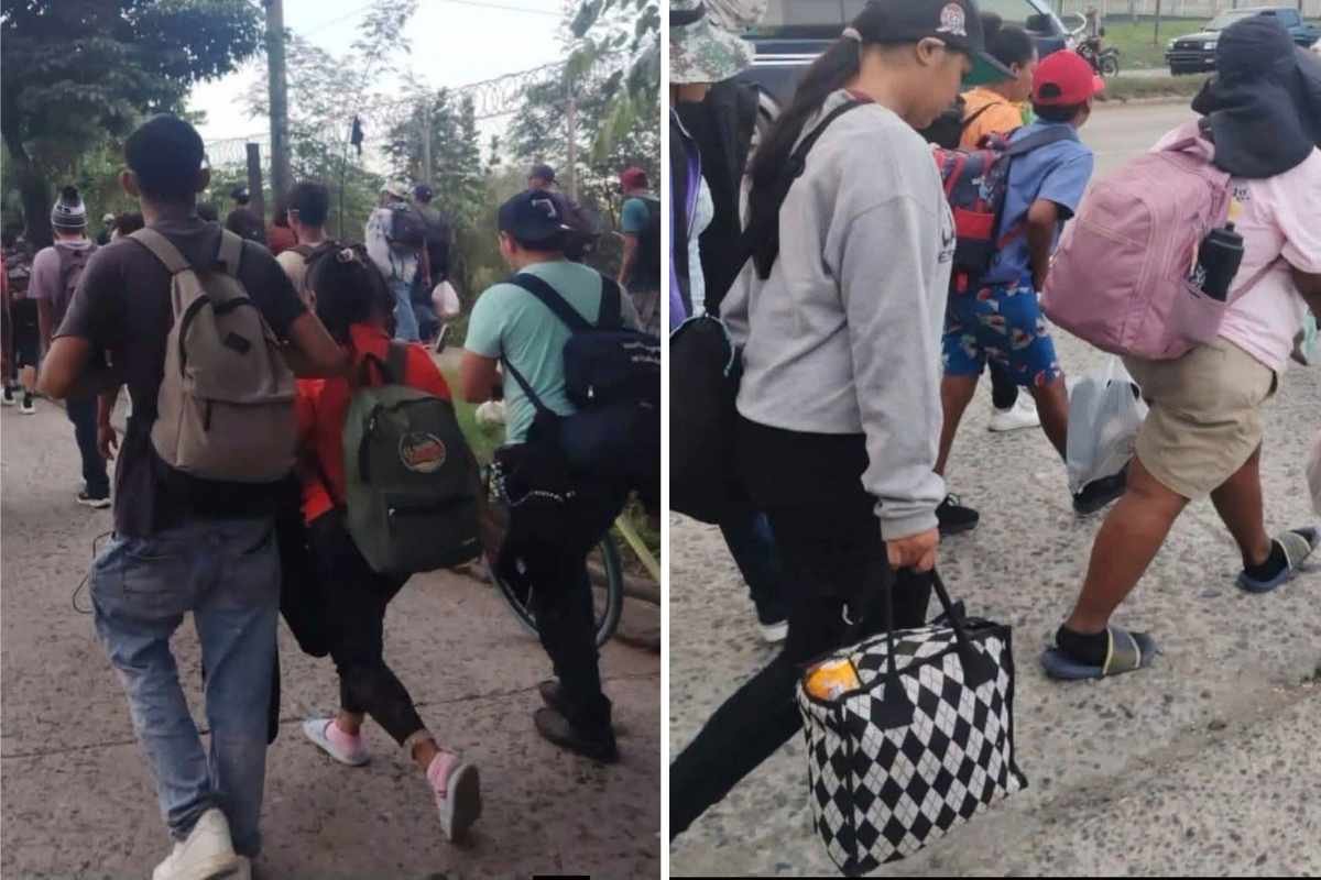Migrantes hondureños ingresan a Guatemala