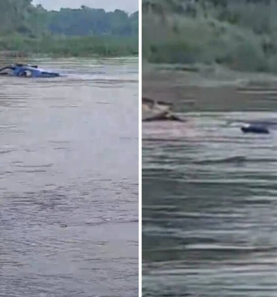 Puente colapsa al paso de patrulla de la PNC en San Marcos
