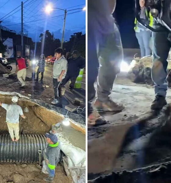 Habilitan paso en la Interamericana tras hundimiento en Mixco