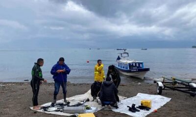 Helicóptero con siete personas se accidenta en el lago de Atitlán