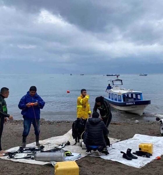 Helicóptero con siete personas se accidenta en el lago de Atitlán