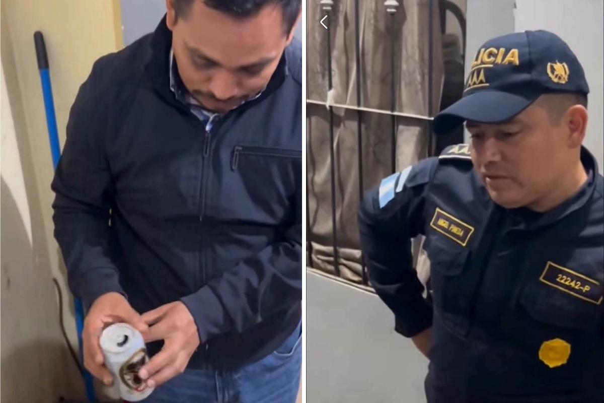 Latas de cerveza en sede policial nuevo cuestionamiento a los controles de la PNC