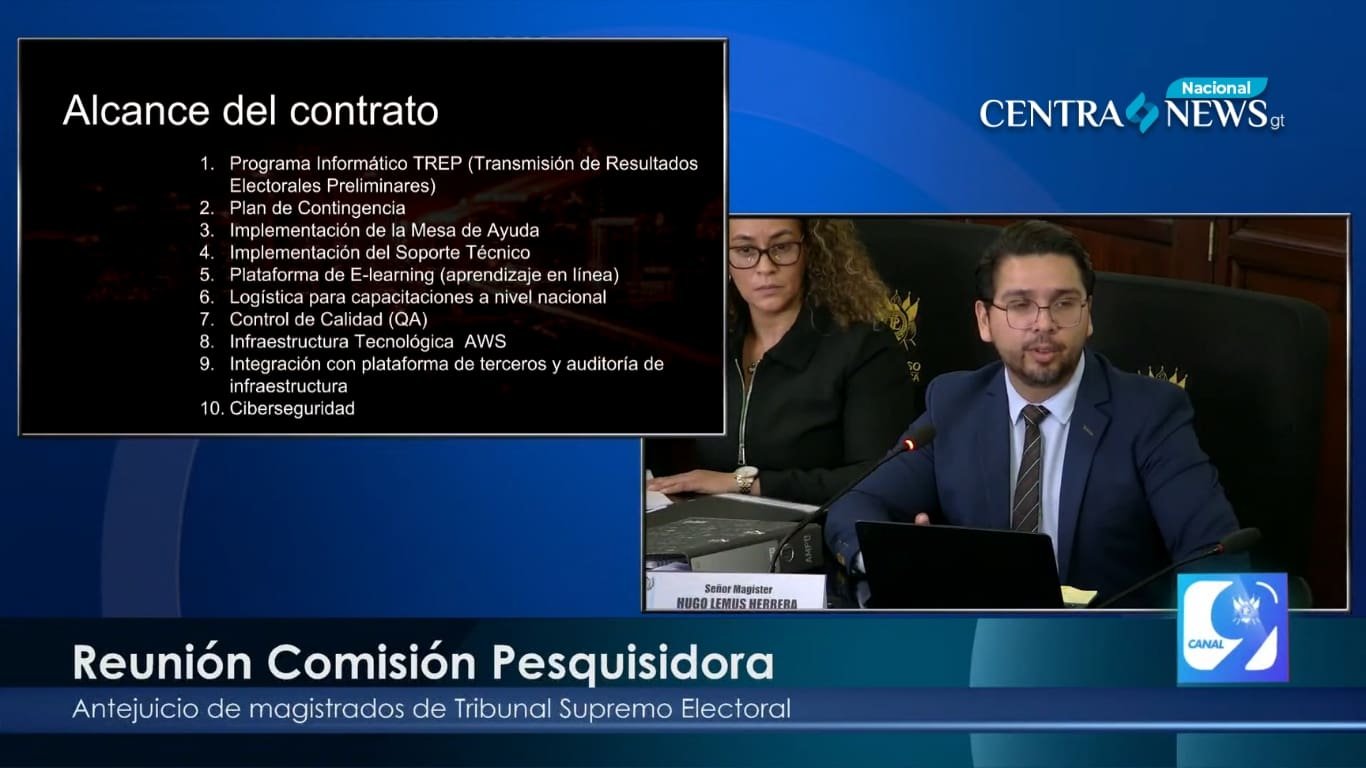 Pesquisidora del TSE escucha a representante de Datasys