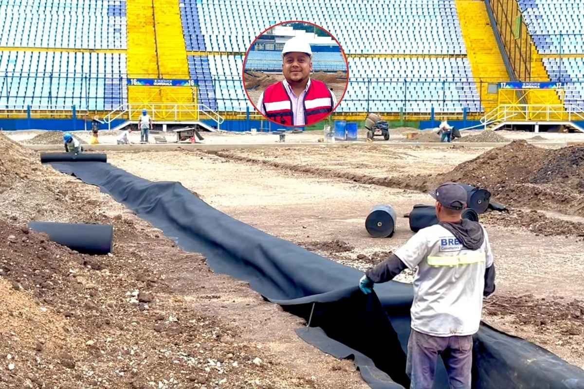 Drenaje francés avanza en el Doroteo Guamuch Flores gramilla híbrida será el siguiente paso