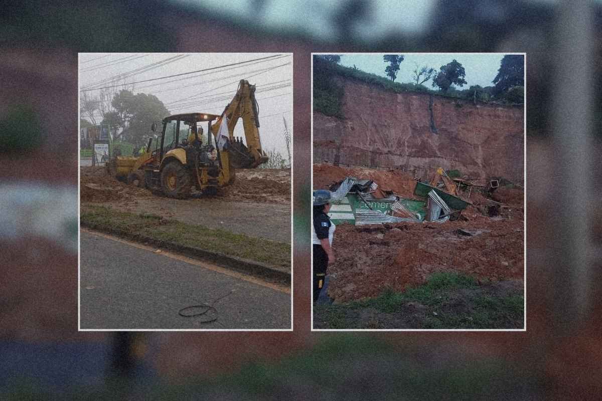 Derrumbe en la ruta a El Salvador bloquea los cuatro carriles y causa caos vial en el área metropolitana