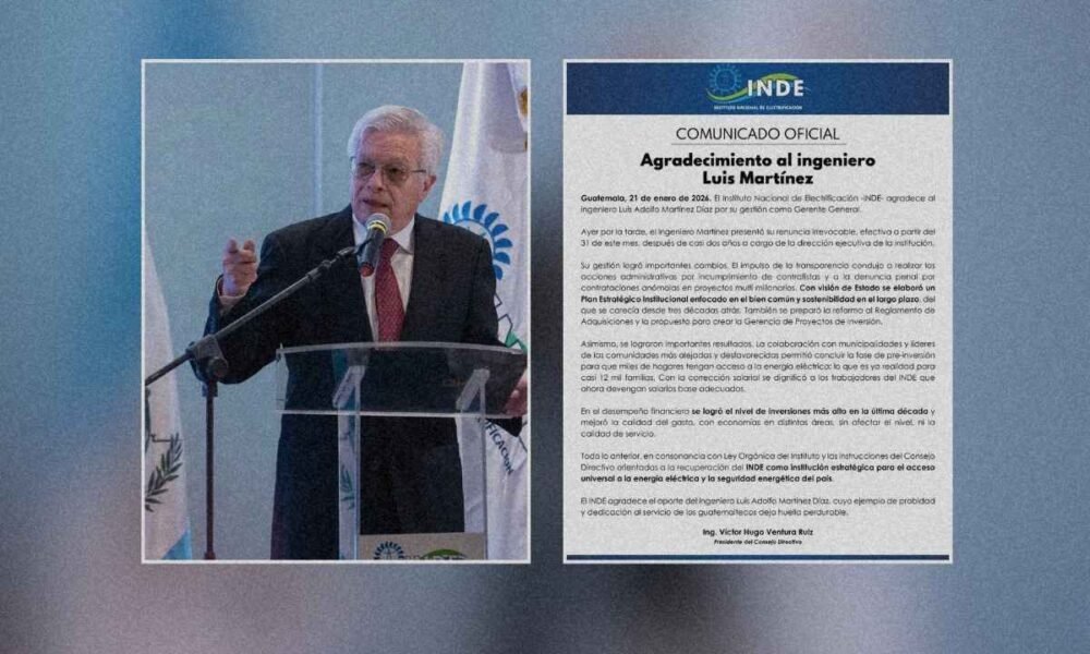 Renuncia gerente del INDE