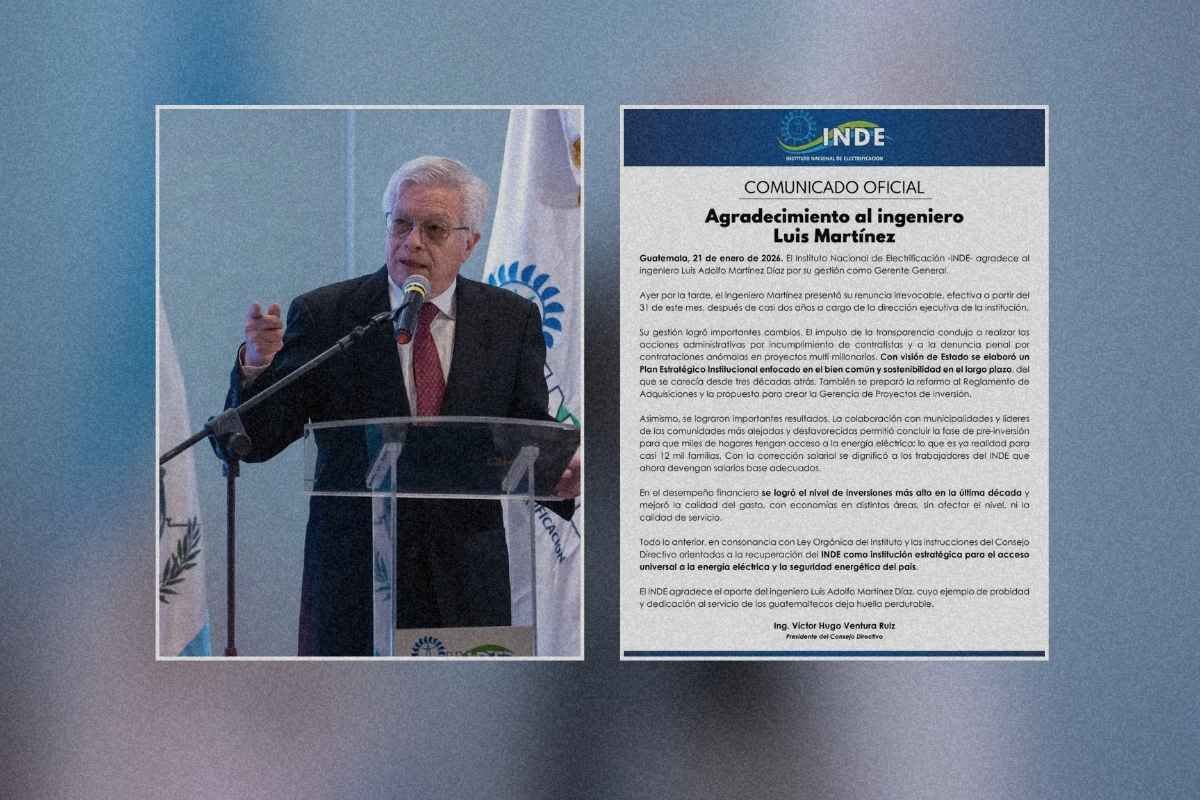 Renuncia gerente del INDE