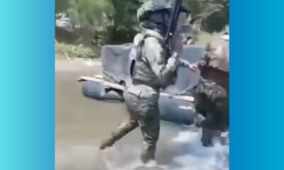 Operativo en la frontera sur Marina de México confronta a presuntos traficantes de gasolina en el Suchiate