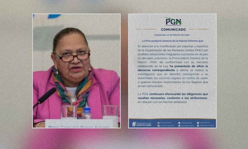 PGN activa denuncia por supuestas adopciones irregulares tras pronunciamiento de expertos de la ONU sobre caso en Guatemala
